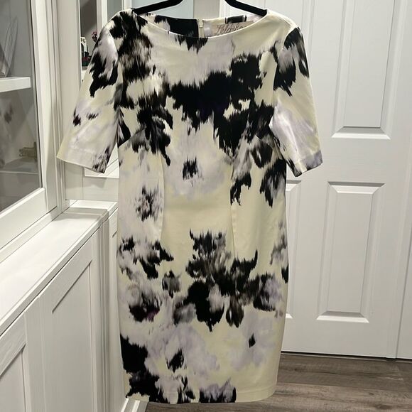 Lela Rose Dresses & Skirts - LELA ROSE Yellow, Black and Light Grey Tie Dye Knee Length Dress, Size 12